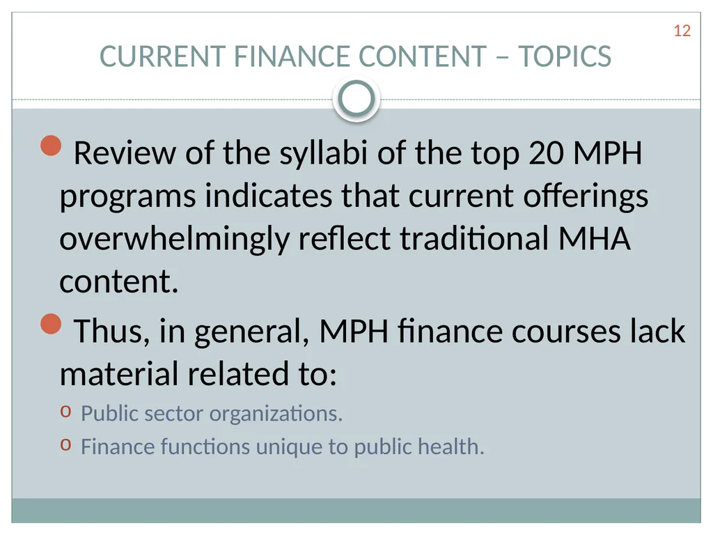 Are we getting the job done? TEACHING FINANCIAL - slide 12 of 20