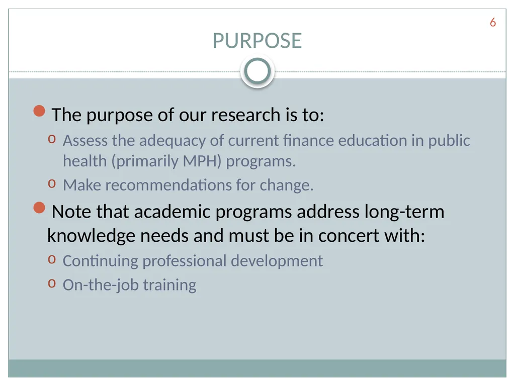 Are we getting the job done? TEACHING FINANCIAL - slide 6 of 20
