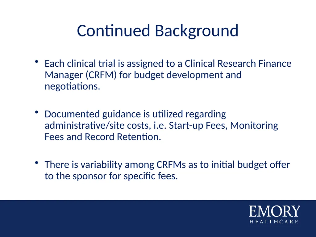 Consistency in OCR Budgeting Based on Historical - slide 3 of 20
