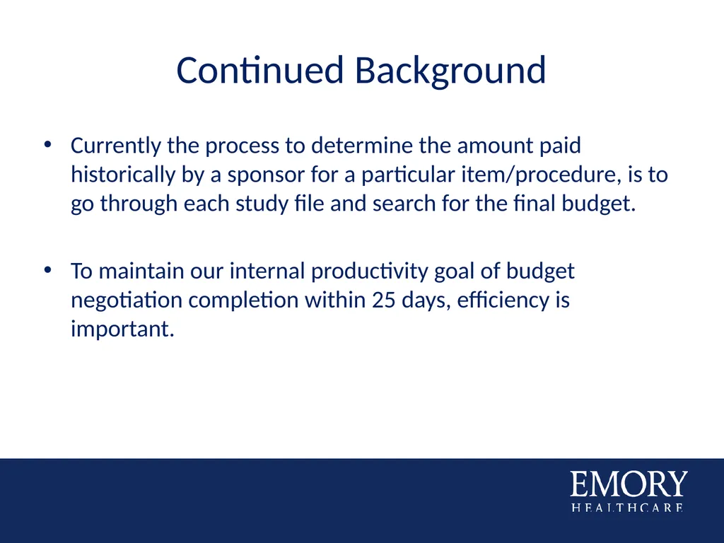 Consistency in OCR Budgeting Based on Historical - slide 4 of 20