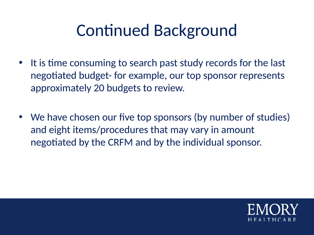 Consistency in OCR Budgeting Based on Historical - slide 5 of 20
