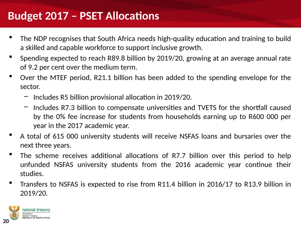 University funding and the budget Commission of - slide 20 of 24