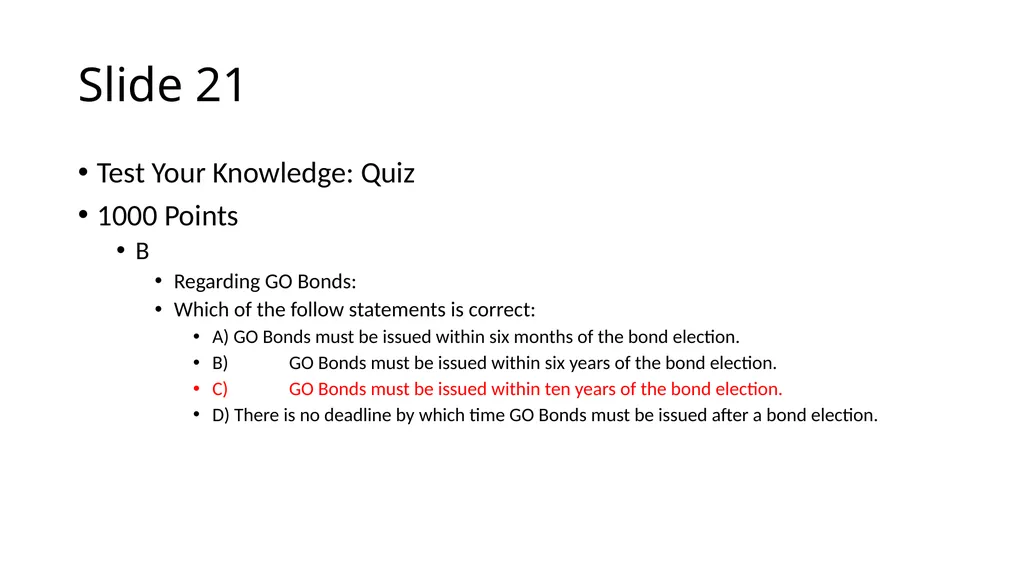 School Finance Training Slide 1 --- No Recommended - slide 21 of 31