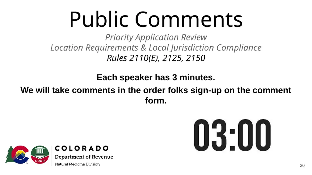 Natural Medicine Division Rulemaking Work Group - slide 20 of 23