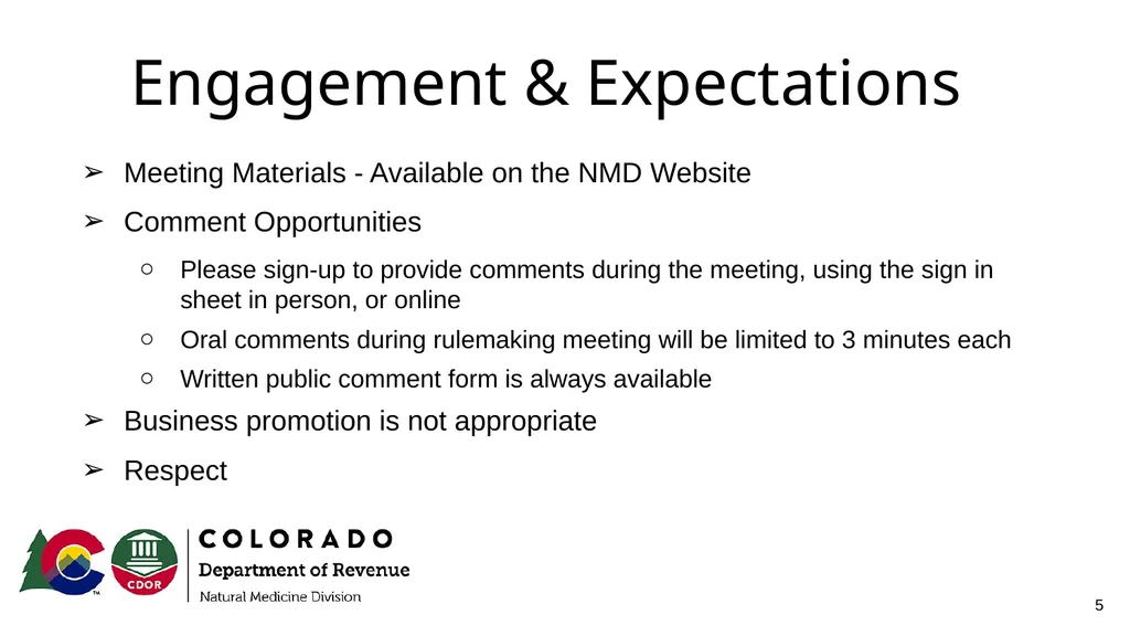 Natural Medicine Division Rulemaking Work Group - slide 5 of 23