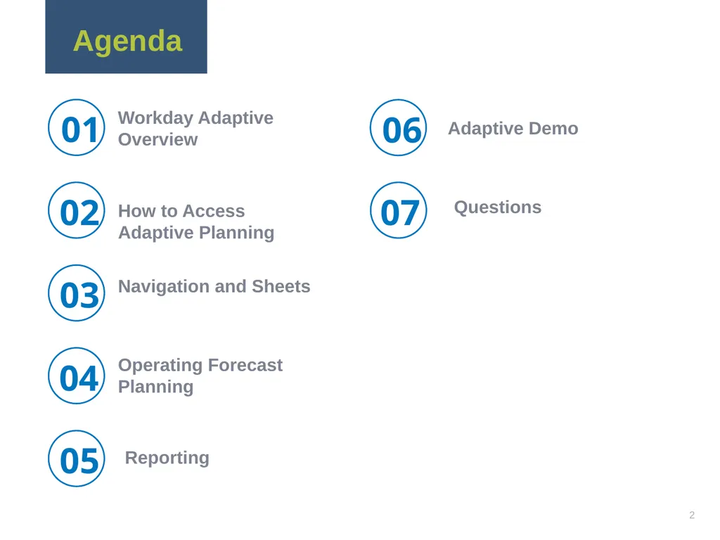 Workday Adaptive Training (Budgeting and - slide 2 of 26