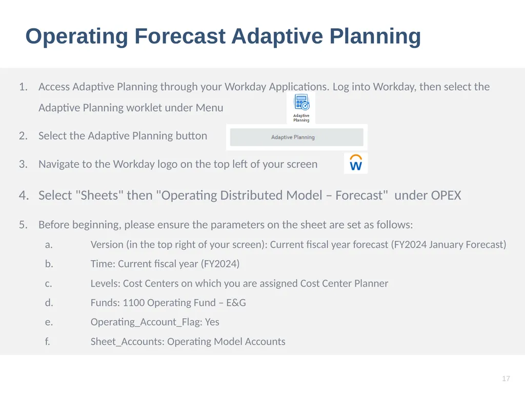 Workday Adaptive Training (Budgeting and - slide 17 of 26