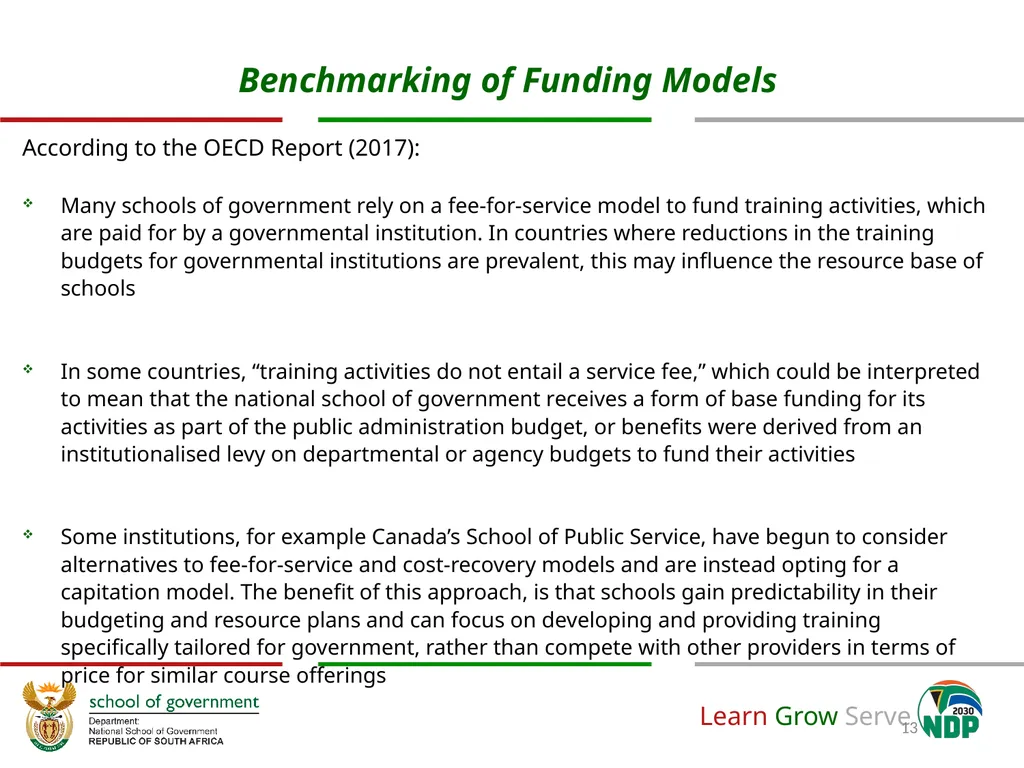 Revision of the National School of Government - slide 13 of 20