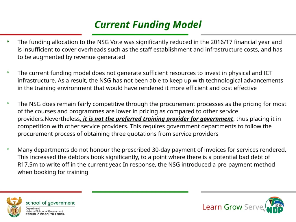 Revision of the National School of Government - slide 9 of 20