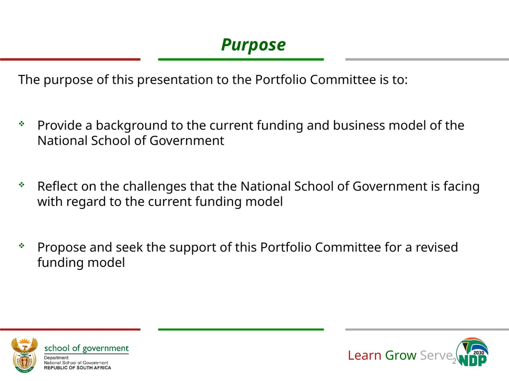 Revision of the National School of Government - slide 2 of 20