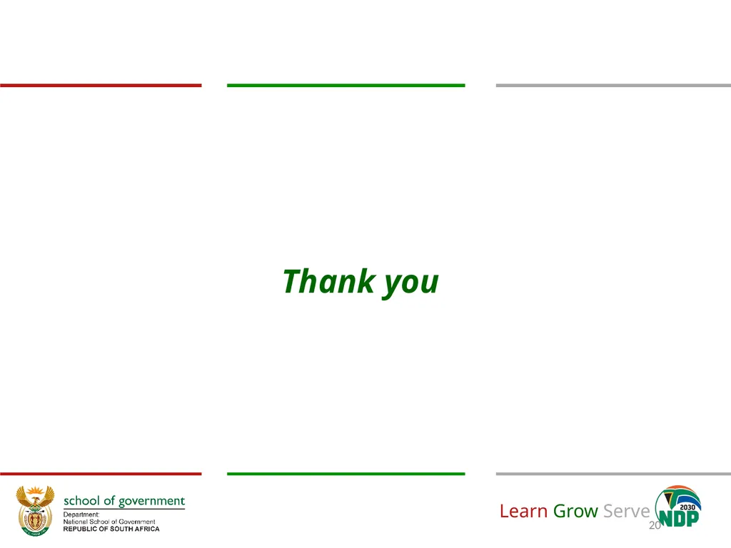 Revision of the National School of Government - slide 20 of 20