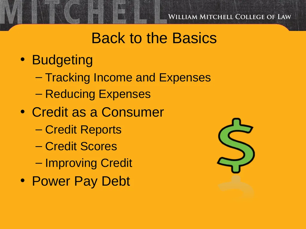 Financial Literacy 101 Back to the Basics - slide 2 of 17