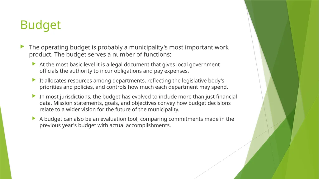 Governmental Accounting Finance Budget “101” - slide 13 of 18
