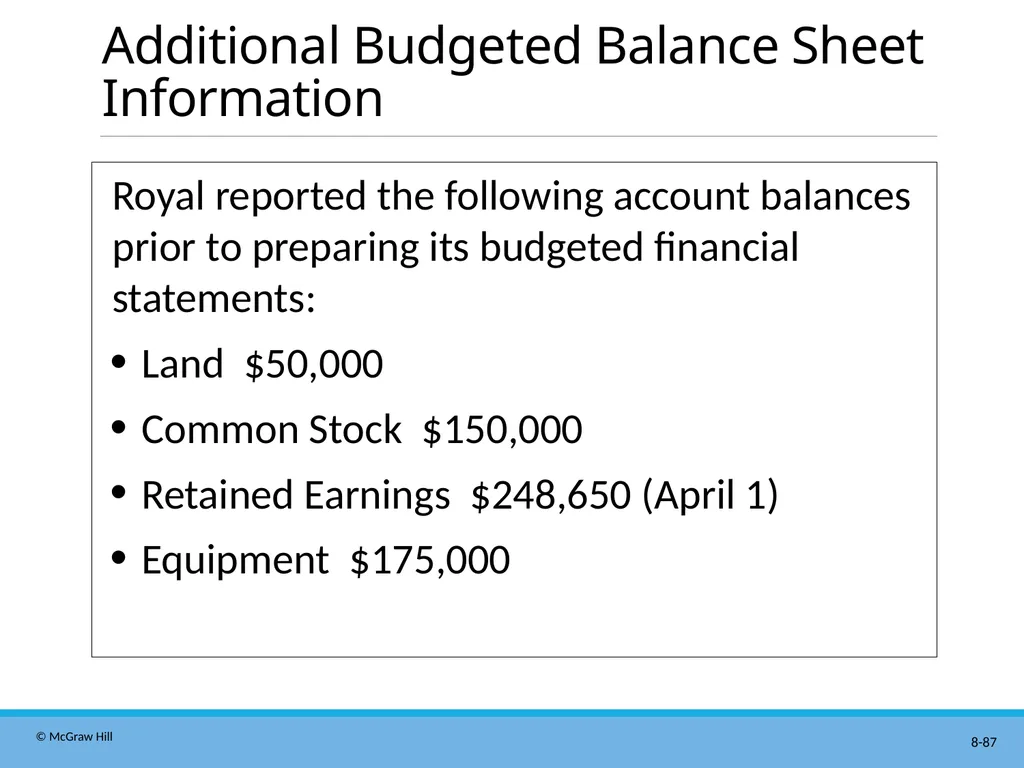 Master Budgeting Chapter 8 Managerial Accounting - slide 87 of 90
