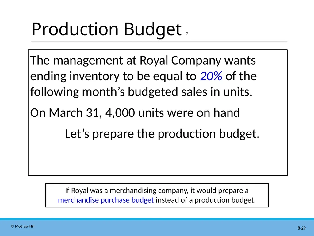Master Budgeting Chapter 8 Managerial Accounting - slide 29 of 90