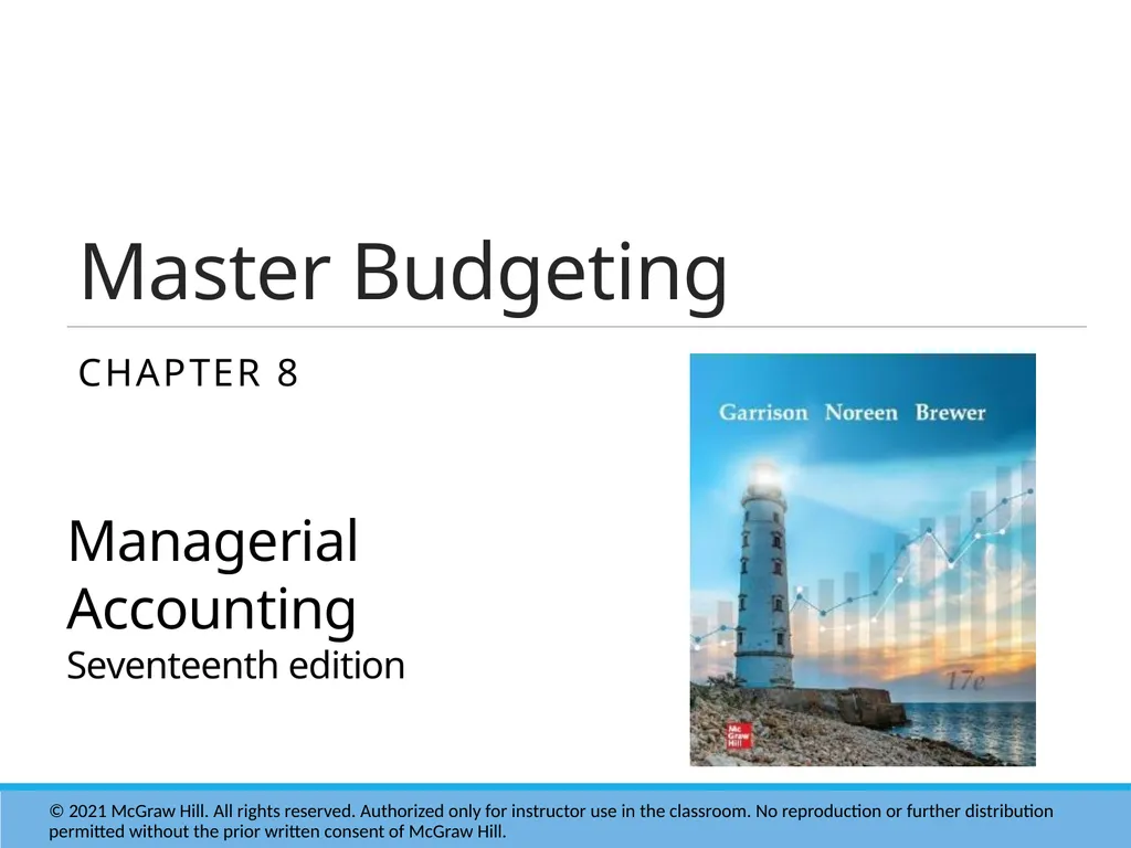 Master Budgeting Chapter 8 Managerial Accounting