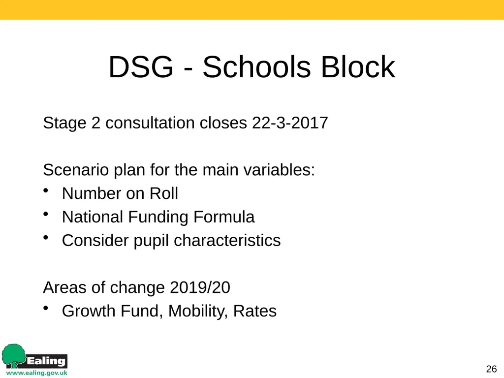 Strategic Budget Planning 1 March 2017 Schools - slide 26 of 52