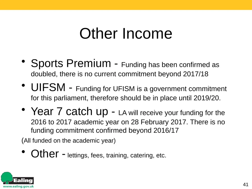 Strategic Budget Planning 1 March 2017 Schools - slide 41 of 52