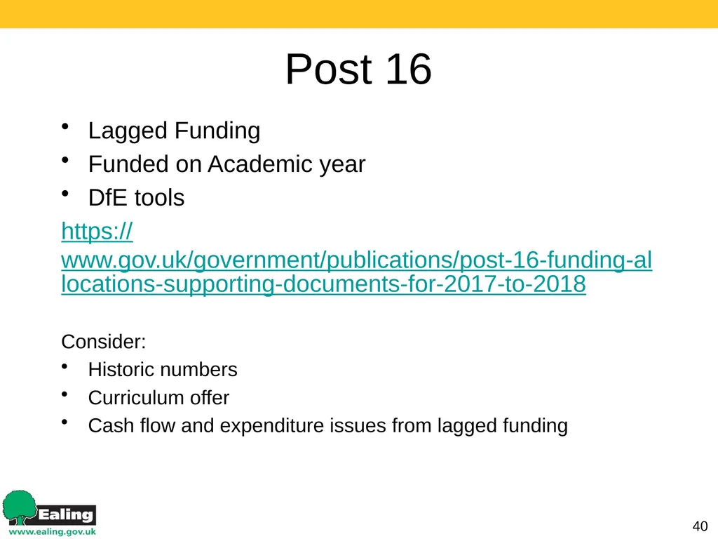 Strategic Budget Planning 1 March 2017 Schools - slide 40 of 52