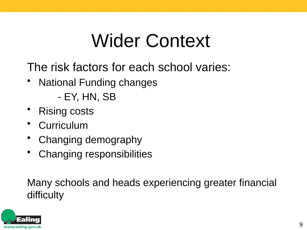 Strategic Budget Planning 1 March 2017 Schools - slide 9 of 52