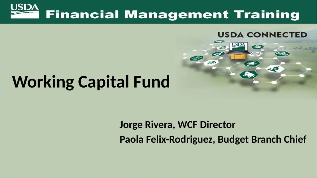 Working Capital Fund Jorge Rivera, WCF Director - slide 1 of 11