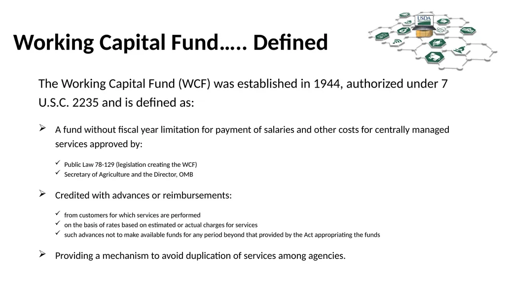Working Capital Fund Jorge Rivera, WCF Director - slide 2 of 11