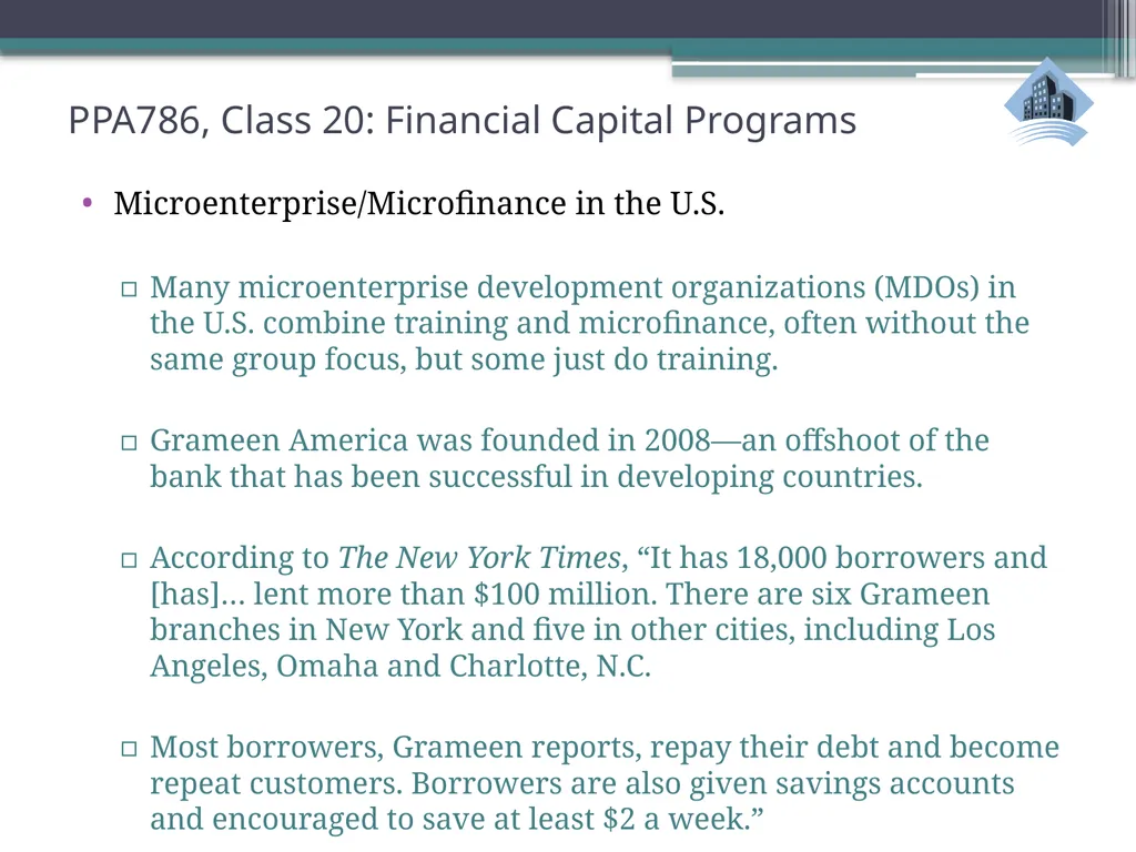 PPA786: Urban Policy Class 20: Financial Capital - slide 23 of 36