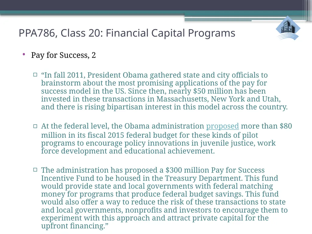 PPA786: Urban Policy Class 20: Financial Capital - slide 28 of 36