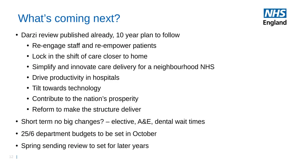 HFMA South West Conference National Finance Update - slide 12 of 15