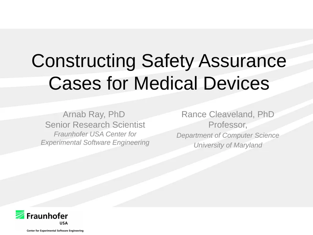 Constructing Safety Assurance Cases for Medical