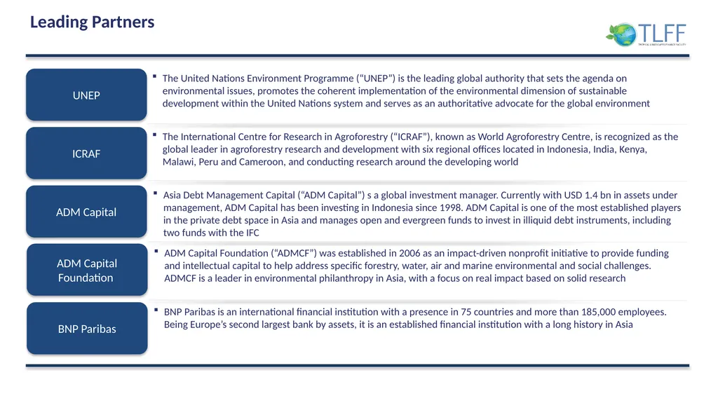 The Tropical Landscapes Finance Facility for - slide 4 of 13
