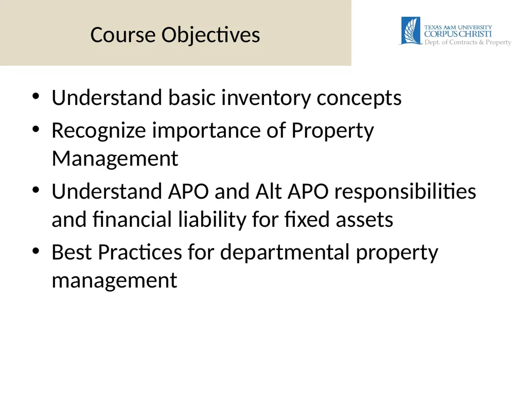 DEPARTMENTAL INVENTORY Training Presented by: - slide 2 of 19