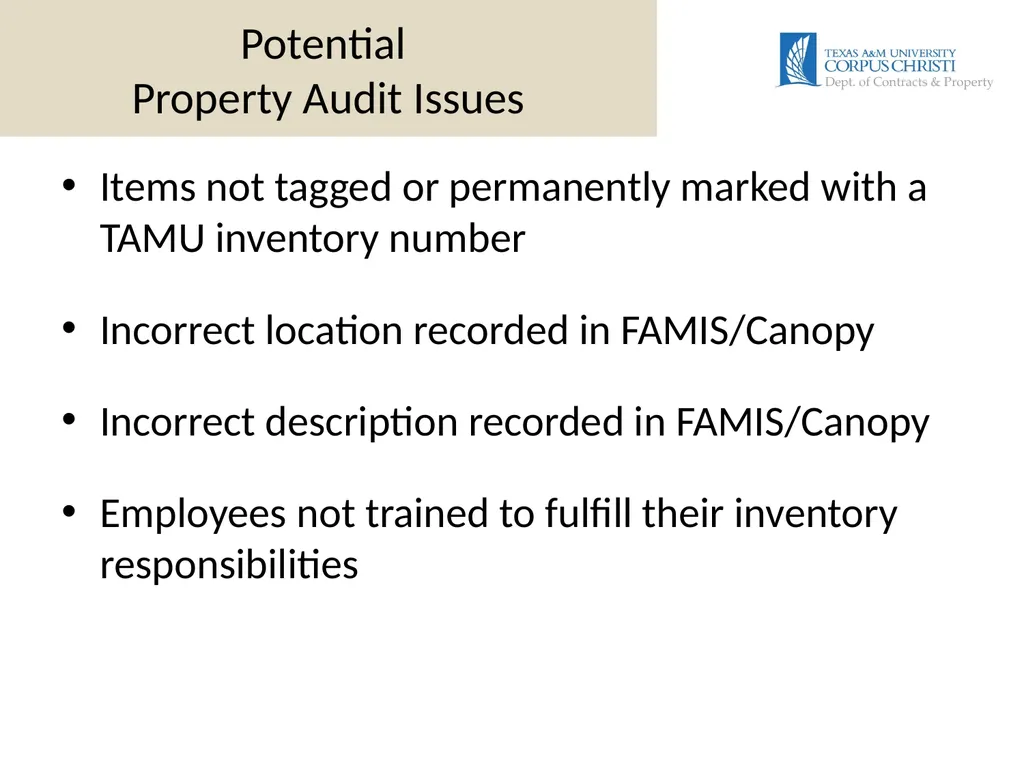 DEPARTMENTAL INVENTORY Training Presented by: - slide 12 of 19