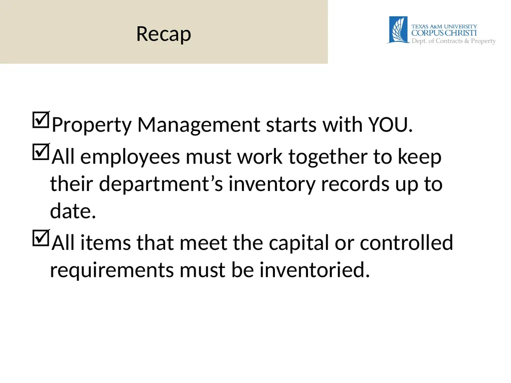 DEPARTMENTAL INVENTORY Training Presented by: - slide 18 of 19