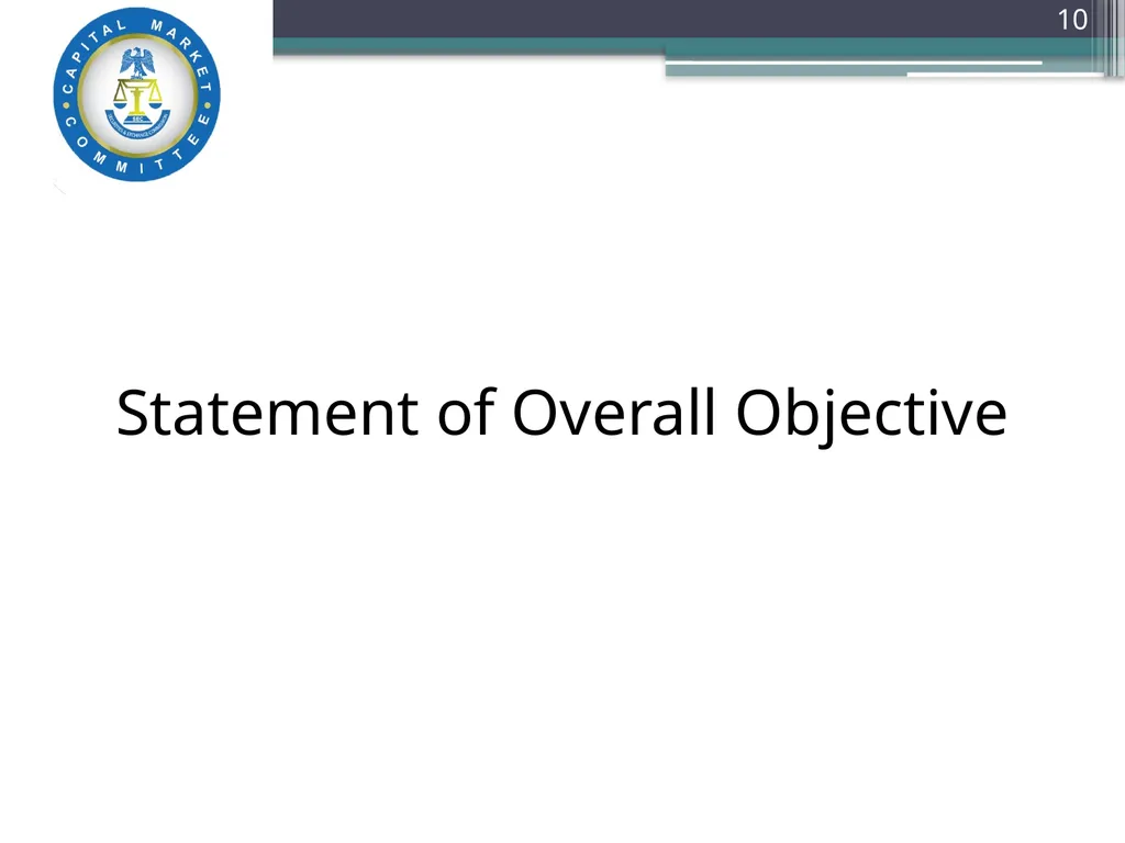 Capital Market Literacy MASTER PLAN (CML-MP) - slide 10 of 27