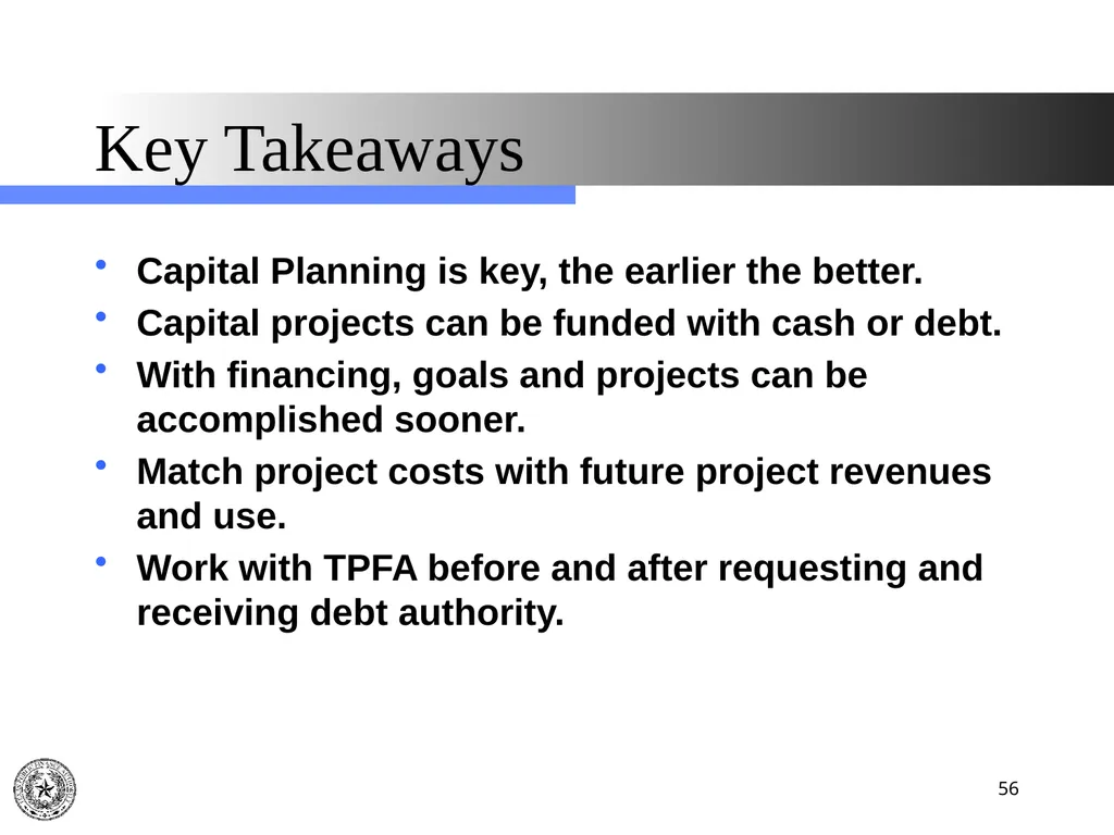 Texas Public Finance Authority Pre-Legislative - slide 56 of 57
