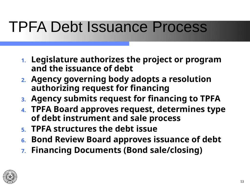 Texas Public Finance Authority Pre-Legislative - slide 53 of 57