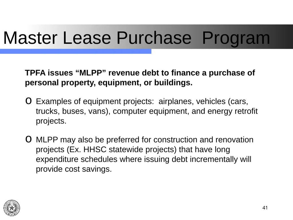 Texas Public Finance Authority Pre-Legislative - slide 41 of 57