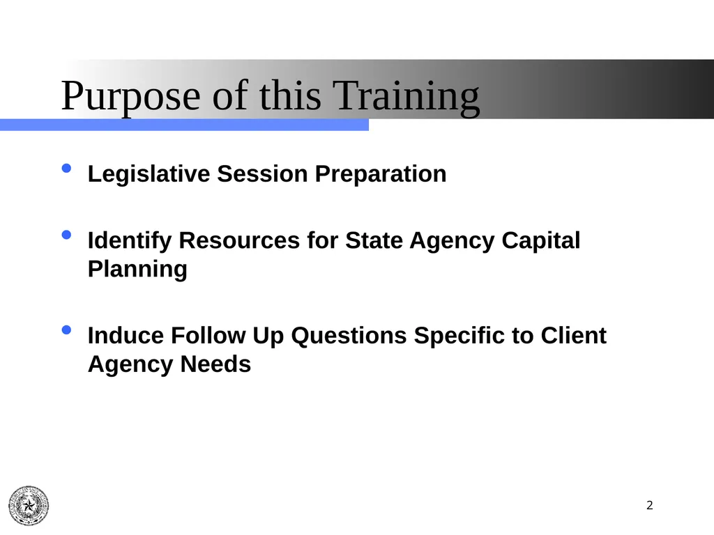 Texas Public Finance Authority Pre-Legislative - slide 2 of 57