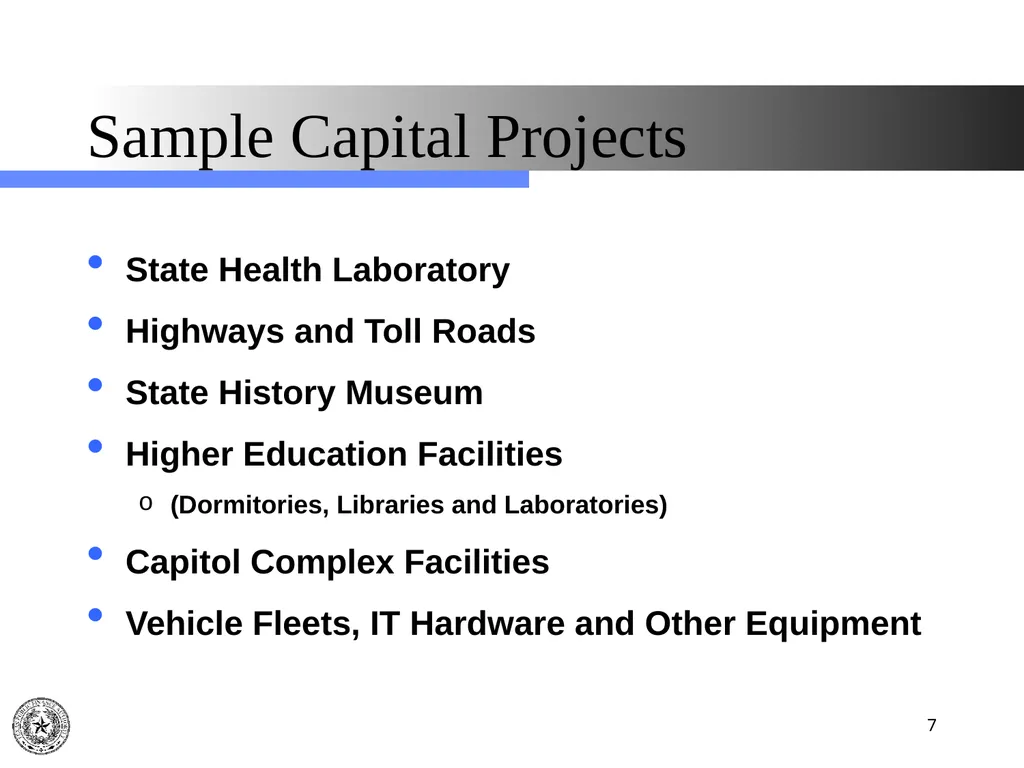 Texas Public Finance Authority Pre-Legislative - slide 7 of 57