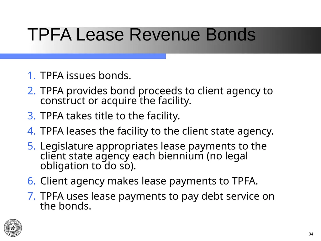 Texas Public Finance Authority Pre-Legislative - slide 34 of 57