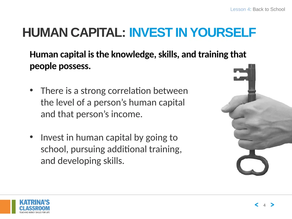Lesson 4 Back to School Part 1 Human Capital and - slide 4 of 11