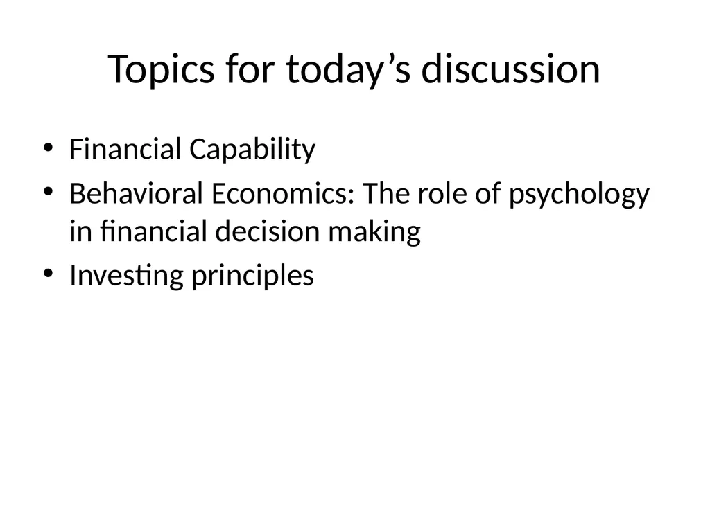Investing and Behavioral Economics Swarn - slide 2 of 39