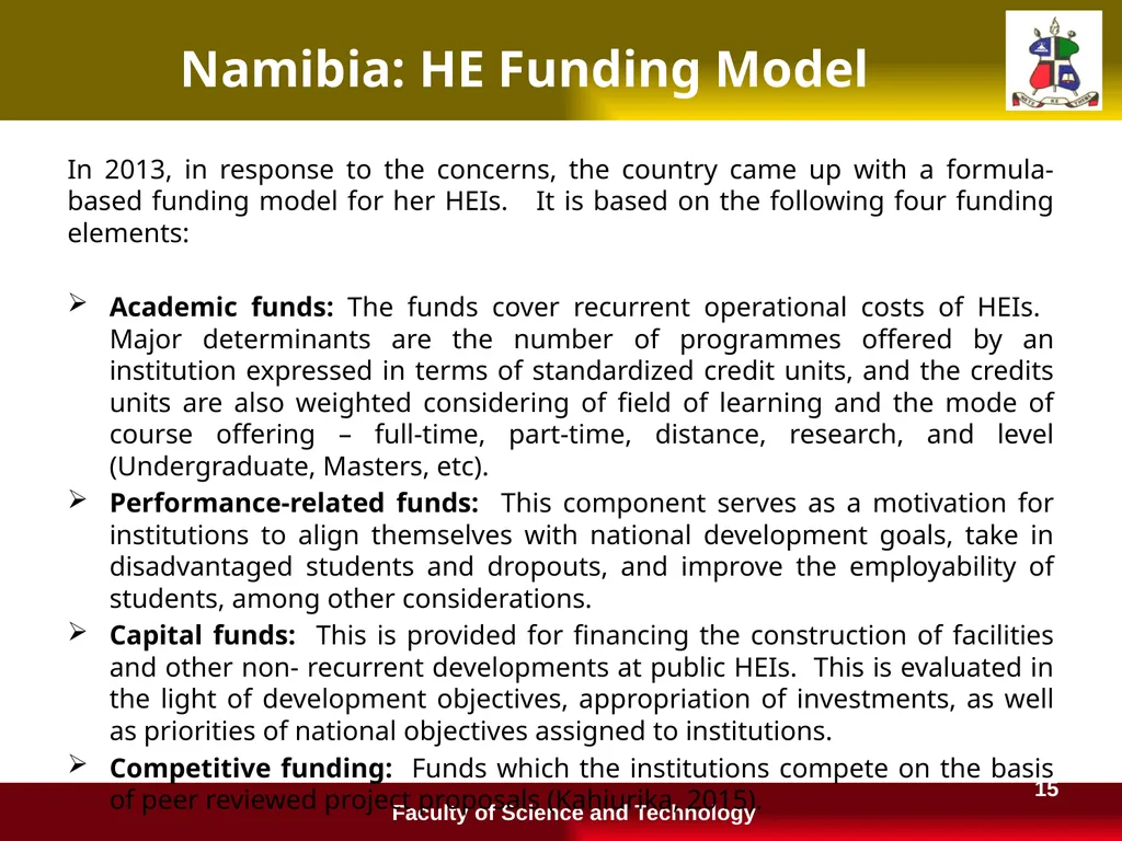 Financing Higher Education in Lesotho and a - slide 15 of 23