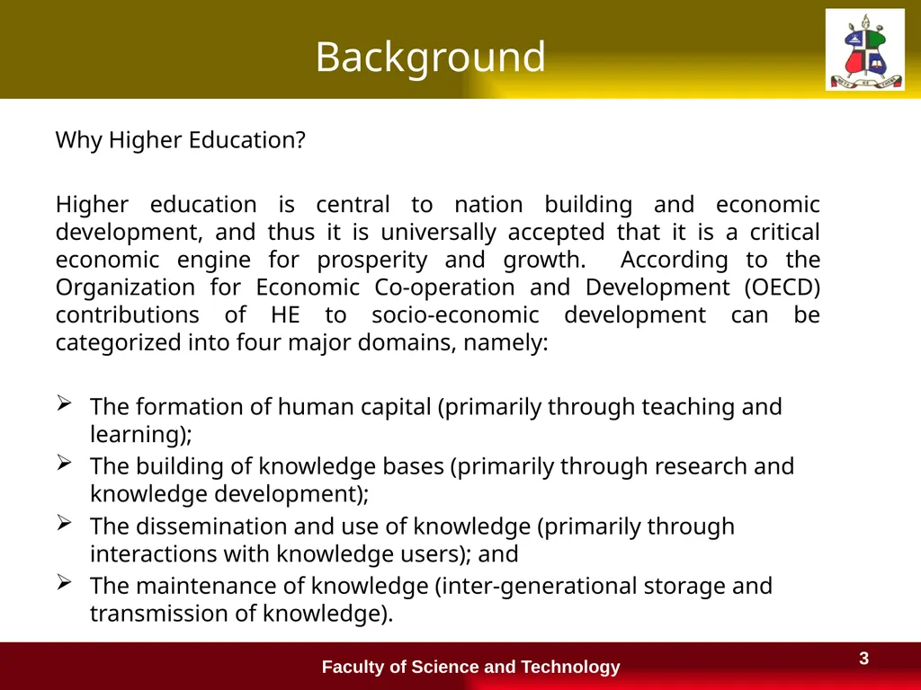 Financing Higher Education in Lesotho and a - slide 3 of 23