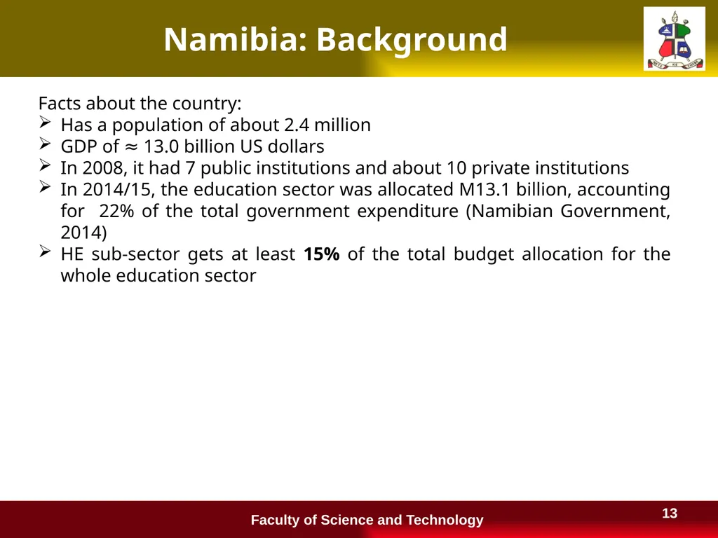 Financing Higher Education in Lesotho and a - slide 13 of 23
