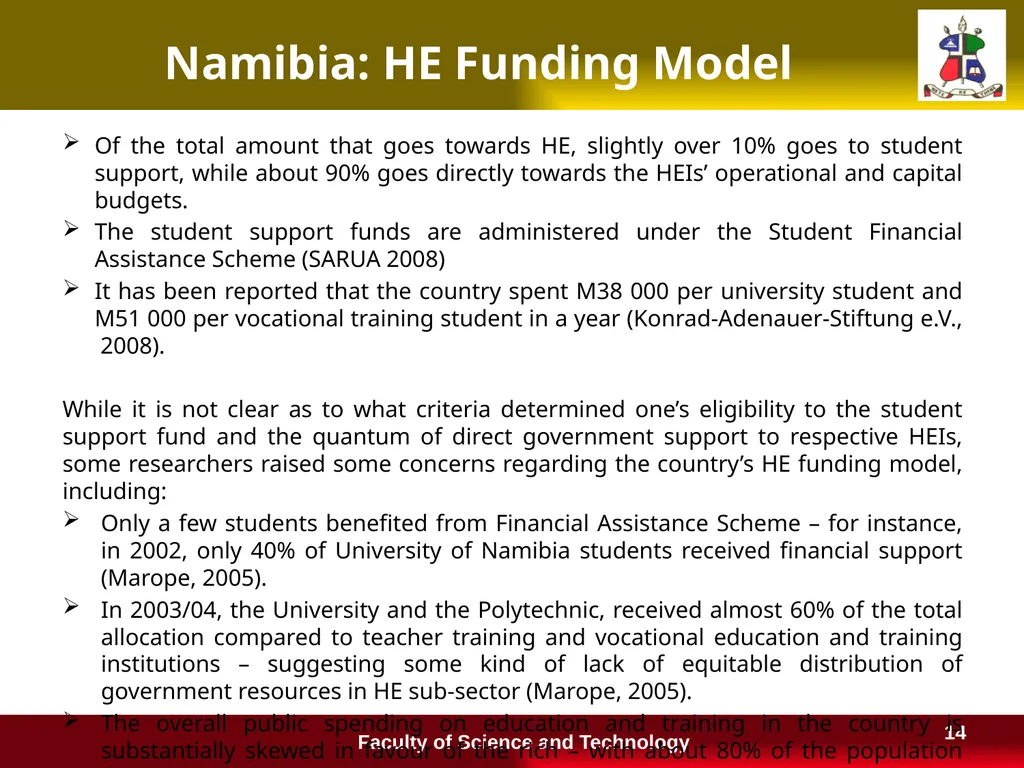 Financing Higher Education in Lesotho and a - slide 14 of 23