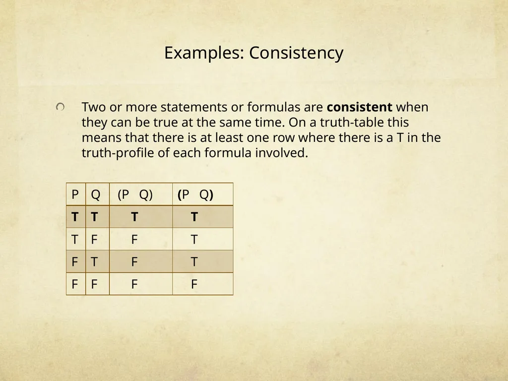 Logic & Critical Reasoning Truth-Table Analysis - slide 11 of 15
