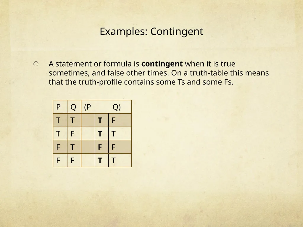 Logic & Critical Reasoning Truth-Table Analysis - slide 9 of 15