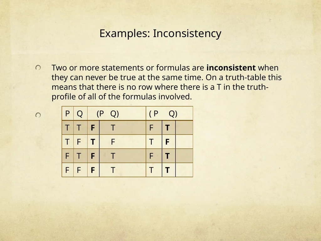 Logic & Critical Reasoning Truth-Table Analysis - slide 12 of 15